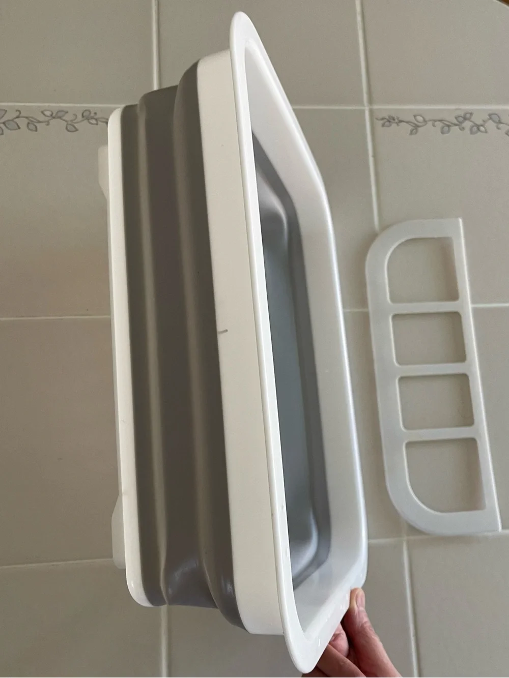 Compact Collapsible Dish Drying Rack - White & Gray